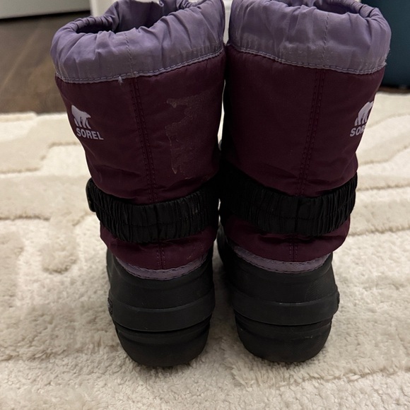 Sorel Kids' Plum and Black Snow Boots - Picture 3 of 7